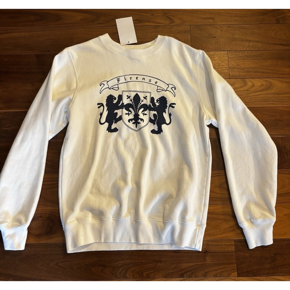 Brandy Melville John Galt Florence Terry Fleece Crewneck Sweatshirt OS NWT